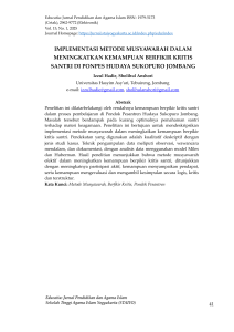 Implementasi Metode Musyawarah untuk Berpikir Kritis Santri