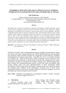 Pendidikan Kewarganegaraan & Karakter Pancasila di Perguruan Tinggi