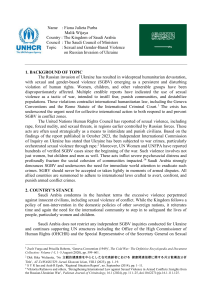 SGBV in Ukraine: Saudi Arabia's Position & Solutions