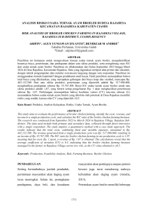 Analisis Risiko Usaha Ternak Ayam Broiler Rajadesa: Biaya & Pendapatan