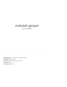 Laporan Orisinalitas Turnitin: Makalah Geopark