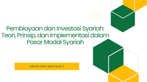 Pembiayaan & Investasi Syariah: Teori, Prinsip, Implementasi Pasar Modal