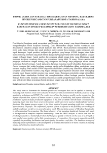 Strategi Bisnis Kerajinan Mendong Singkup Tasikmalaya: Analisis SWOT