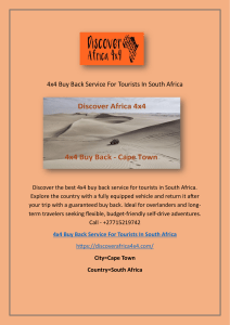 4x4 Buy Back Service For Tourists In South Africa