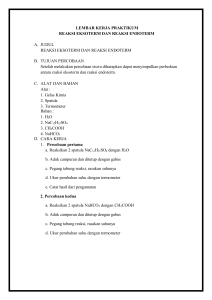 Reaksi Eksoterm & Endoterm: Lembar Kerja Praktikum