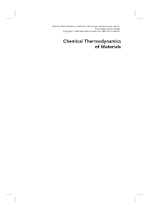 Chemical Thermodynamics of Materials Textbook