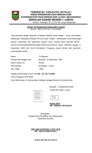 Surat Keterangan Pengganti Ijazah & Daftar Nilai SD Negeri 1 Jurug
