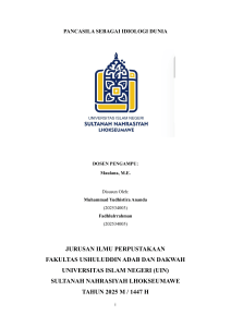 Pancasila sebagai Ideologi Dunia: Analisis Konsep dan Relevansi Global
