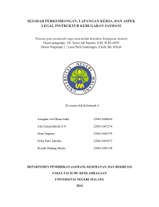 Sejarah, Lapangan Kerja, & Aspek Legal Instruktur Kebugaran Jasmani