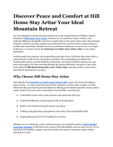 Silk Route homestay near Aritar Lake