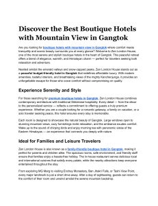 premium boutique hotels in Gangtok