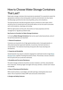 How to Choose Water Storage Containers That Last 4