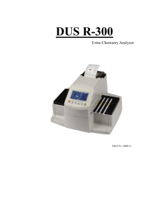 DUS R-300 Urine Chemistry Analyzer Operating Manual
