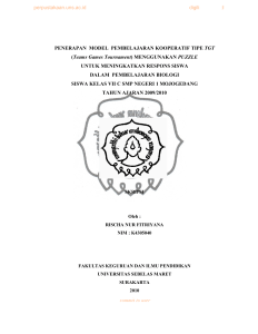 Skripsi: TGT dengan Puzzle Tingkatkan Respons Siswa Biologi
