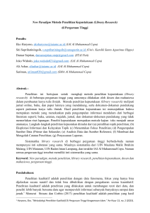 Paradigma Baru Metode Penelitian Kepustakaan (Library Research) di Perguruan Tinggi