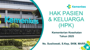 HAK PASIEN & KELUARGA (HPK) Kemenkes 2025: Panduan Hak Pasien RS