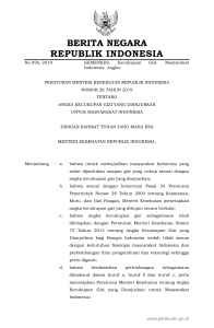 Permenkes Nomor 28 Tahun 2019