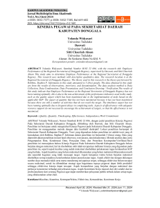 Kinerja Pegawai Pemerintah Kabupaten Donggala