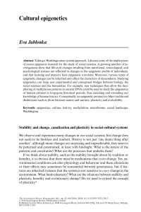 Cultural Epigenetics: Biology and Social Systems