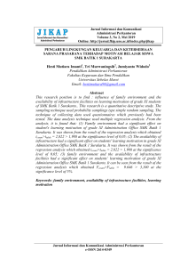 Pengaruh Lingkungan Keluarga & Sarana Terhadap Motivasi