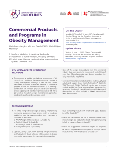 Obesity Management Commercial Programs Guide