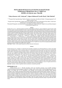 Pengaruh Pupuk Kasgotchar Terhadap Produksi Kedelai