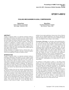 Fouling Mechanisms in Axial Compressors: ASME Turbo Expo 2011 Paper