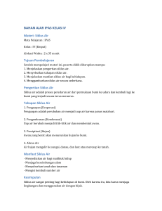 Rencana Pelajaran Siklus Air Kelas IV