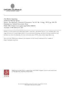 Job Market Signaling by Michael Spence (1973)