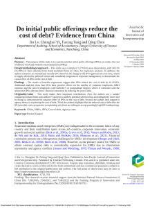 Do initial public offerings reduce the cost of debt  Evidence from China