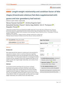 Length-weight relationship and condition factor of Nile tilapia with guava and star gooseberry leaf extract