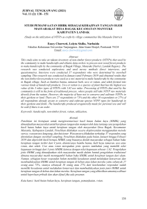 Studi pemanfaatan HHBK sebagai kearjinan tangan oleh masyarakat di Kabupaten Landak
