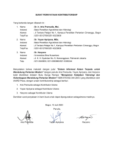 Surat Pernyataan Kontributorship untuk Makalah Sistem Informasi Katam Terpadu