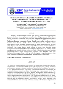 Hubungan Pengetahuan Perawat Tentang Triase dengan Ketepatan Triase di IGD