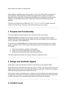 Hotel vs Restaurant Furniture: Key Differences