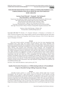 Parameter Kemunduran Mutu Sebagai Indikator Pembeda Asal Formaldehida pada Ikan Opah Selama Penyimpanan Suhu Chilling
