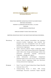 Permen LHK Nomor 23 Tahun 2020