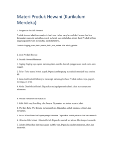 Materi Produk Hewani Kurikulum Merdeka