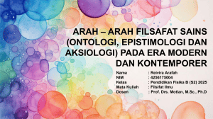 Arah Filsafat Sains Modern & Kontemporer