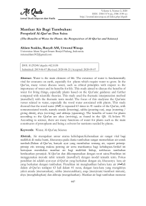 Manfaat Air Bagi Tumbuhan: Perspektif Al-Qur'an dan Sains
