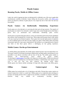 Puzzle, Mobile & Offline Games: Benefits & Popularity