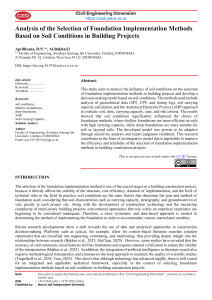 Analysis of Foundation Implementation Methods Based on Soil Conditions