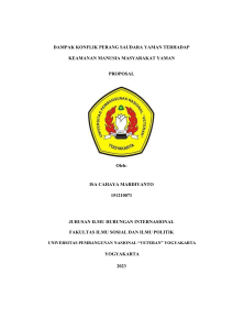 Dampak Konflik Perang Saudara Yaman terhadap Keamanan Manusia