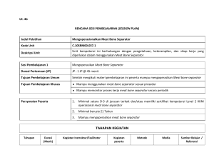 Rencana Sesi Pelatihan Mengoperasikan Meat Bone Separator