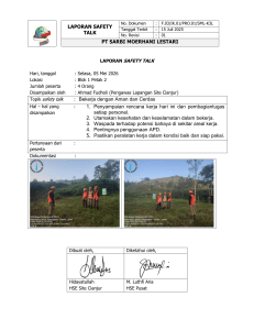 Laporan Safety Talk: Bekerja dengan Aman dan Cerdas
