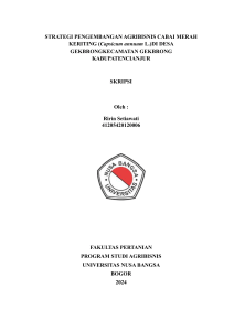 Strategi Pengembangan Agribisnis Cabai Merah Keriting di Gekbrong