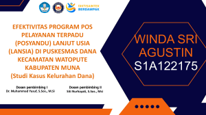 Efektivitas Program Posyandu Lansia di Puskesmas Dana