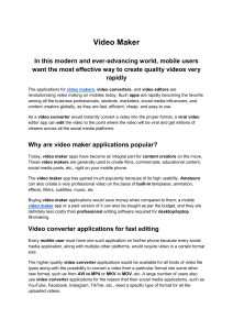 Video Maker: Mobile Video Editing Apps