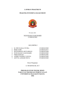 Laporan Praktikum Defleksi Fenomena Dasar Mesin