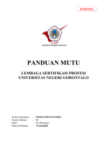 Panduan Mutu LSP UNG Universitas Negeri Gorontalo
